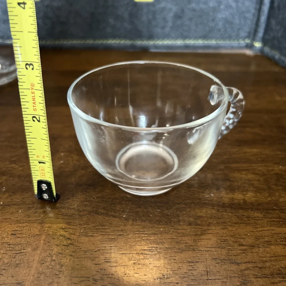 VINTAGE FEDERAL HOMESTEAD GLASS‎ SNACK / DESSERT PLATE WITH CUP - WHEAT DESIGN